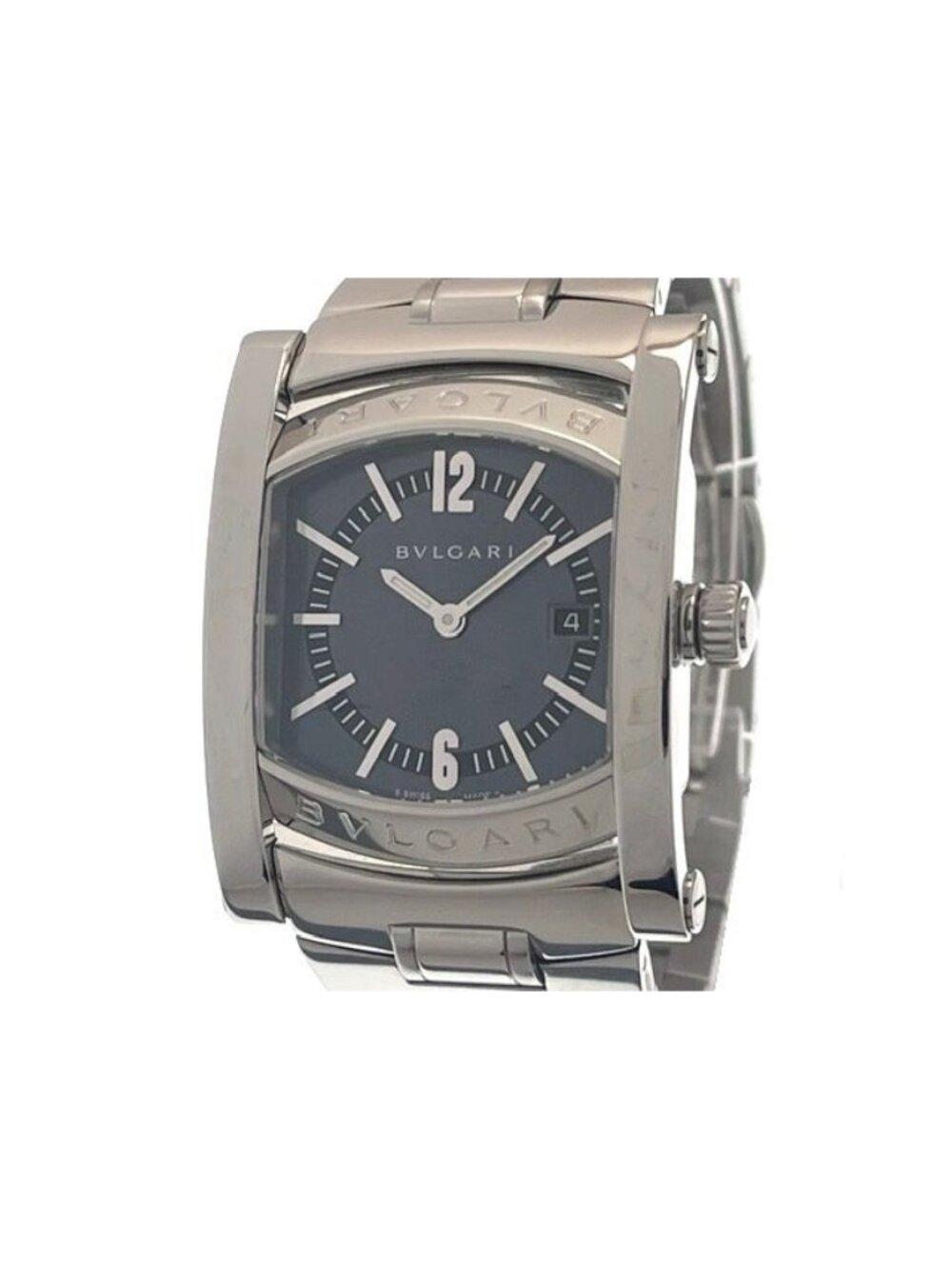 Bvlgari Assioma 39 Watch Stainless Steel Navy Gray Dial Quartz
